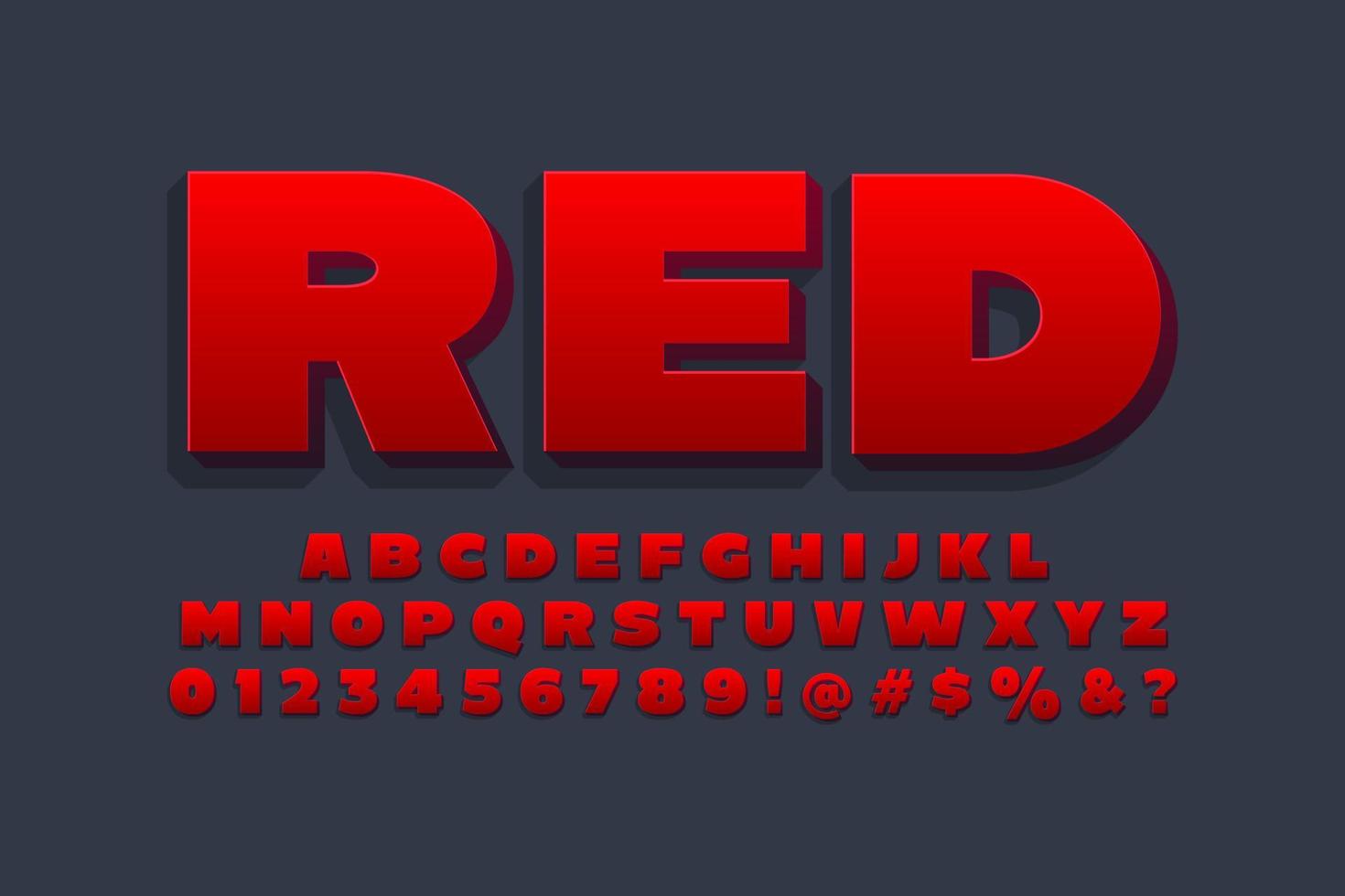 3d disegno alfabeto rosso vettore
