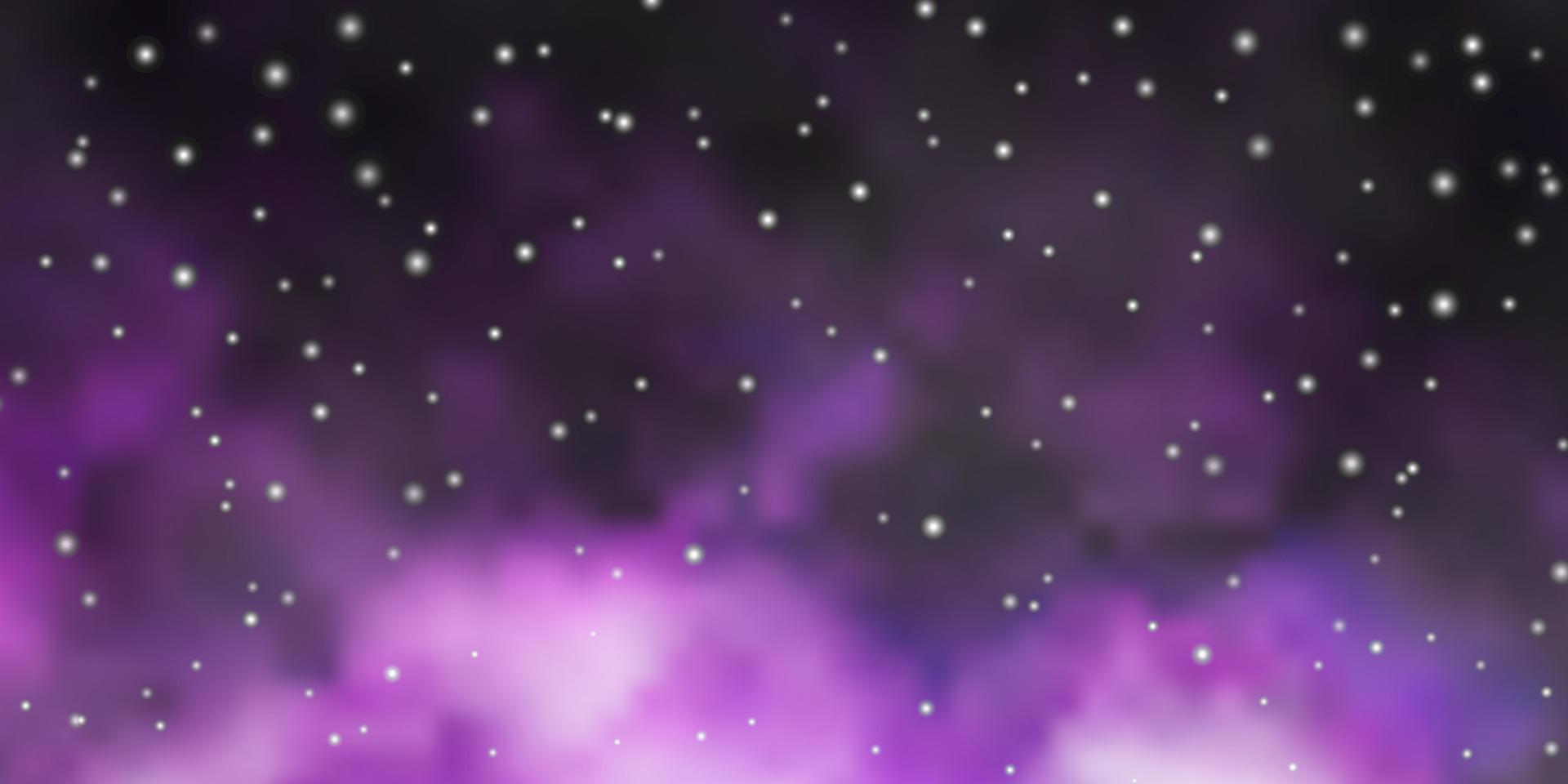 sfondo vettoriale viola chiaro con stelle colorate.