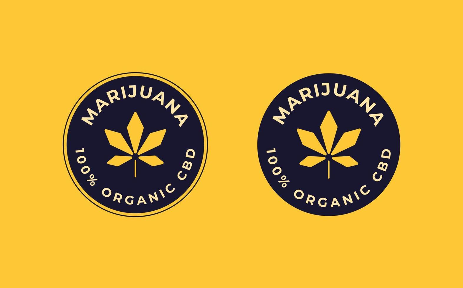 timbro vettoriale di cannabis, canapa, cbd. logo in stile timbro di canapa pura con foglia di cannabis o marijuana disegnata a mano