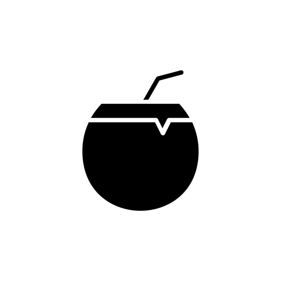 bevanda al cocco, succo di frutta icona solida illustrazione vettoriale modello logo. adatto a molti scopi.