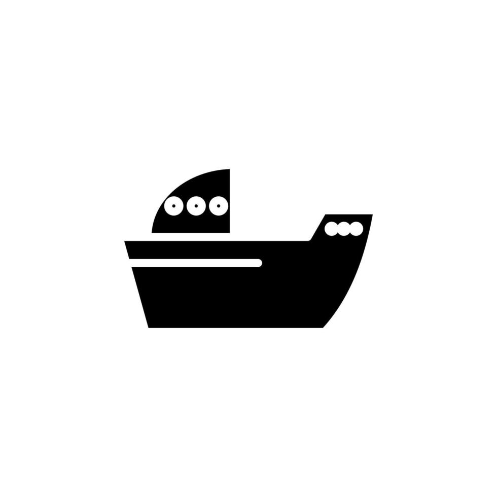 nave, barca, barca a vela icona solida illustrazione vettoriale modello logo. adatto a molti scopi.