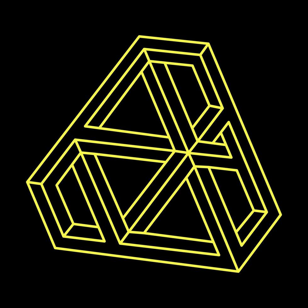 design del logo a forma impossibile, oggetto di illusione ottica. arte ottica. figura della geometria sacra. vettore