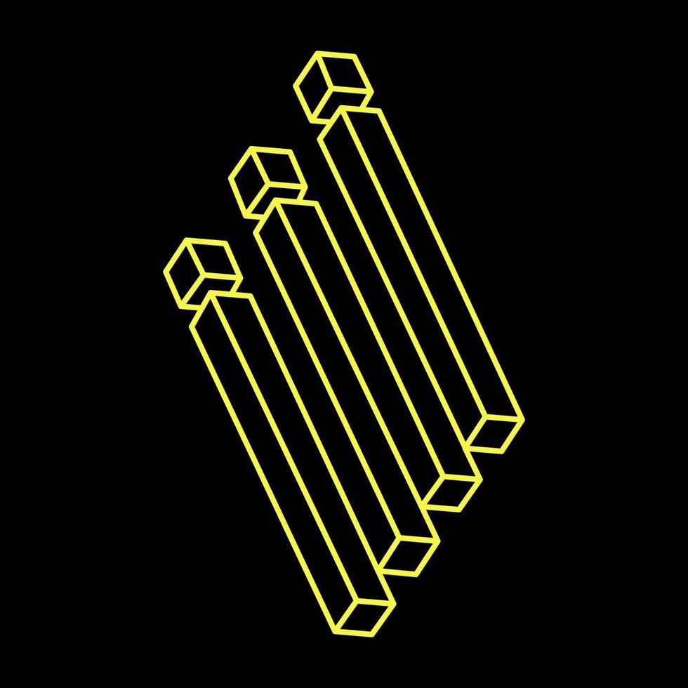 forma di illusione ottica impossibile. oggetto d'arte ottica. cifra impossibile. geometria. vettore