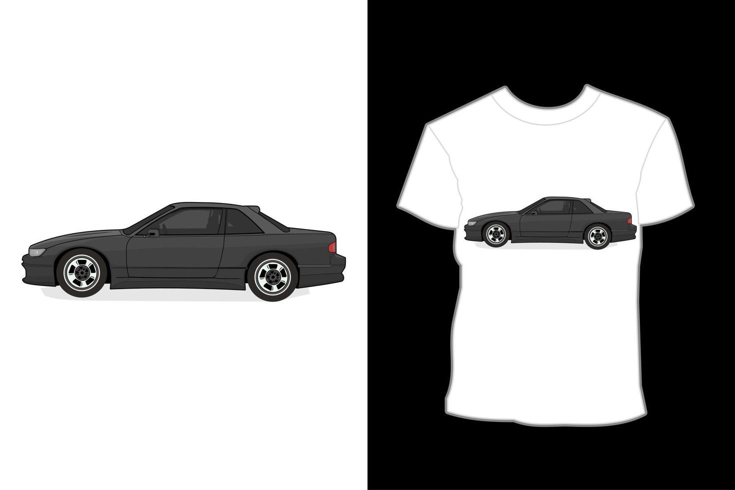 disegno della maglietta dell'illustrazione dell'automobile galante mitsubishi vettore