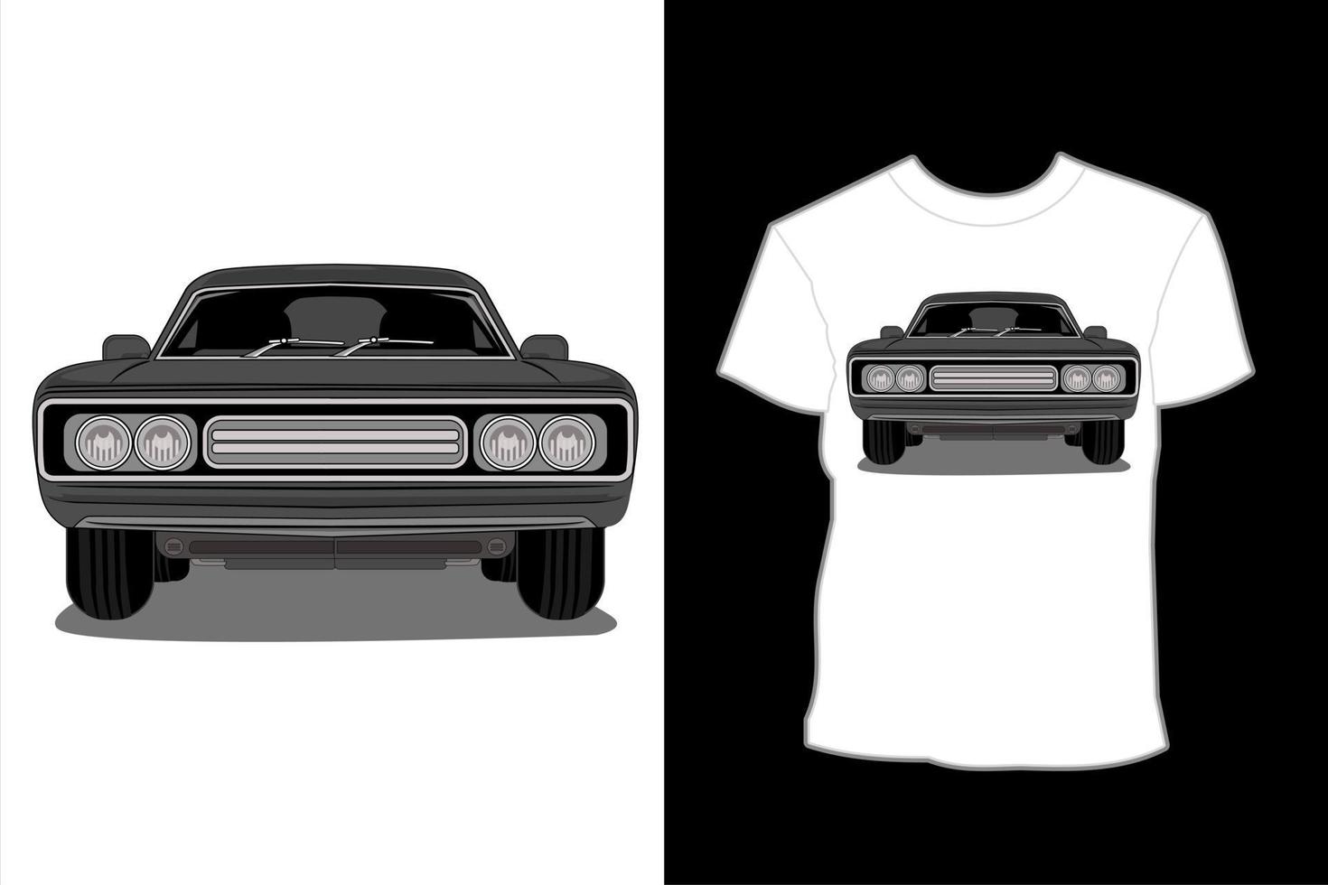design vintage della maglietta dell'illustrazione dell'automobile sportiva della berlina classica vettore