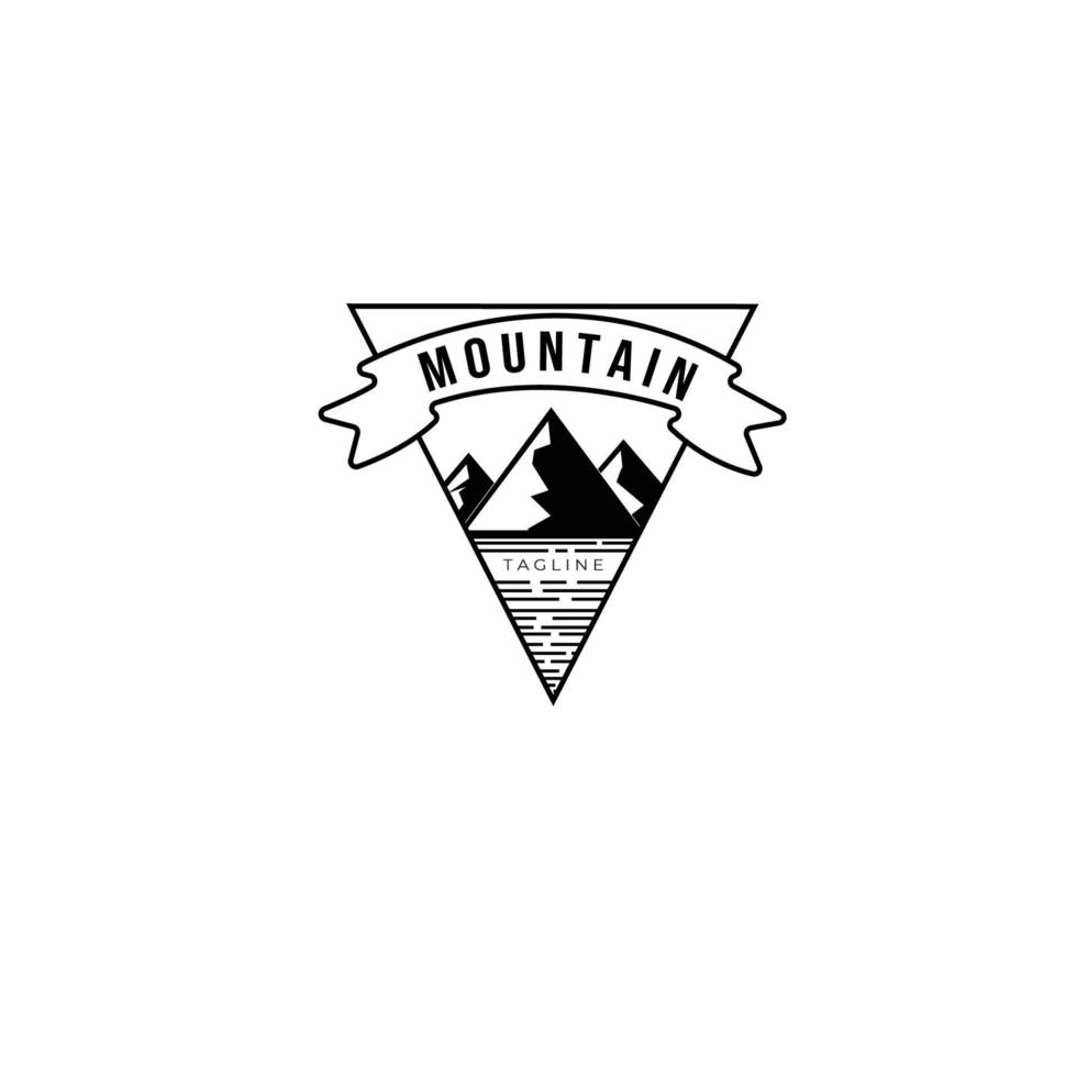 logo selvaggio avventura in montagna illustrazione vettoriale design emblema vintage
