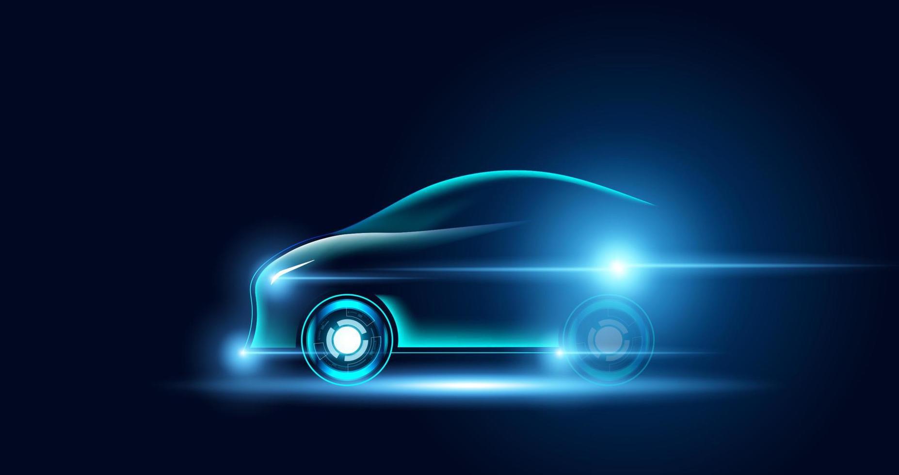 auto elettriche astratte nell'illustrazione, le auto elettriche sono alimentate da energia elettrica. energia futura vettore