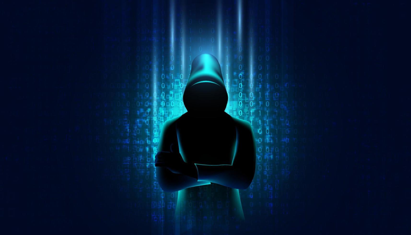 concetto astratto di hacker ruba informazioni dai computer sulla rete. nel mondo di Internet sfondare il sistema di sicurezza vettore