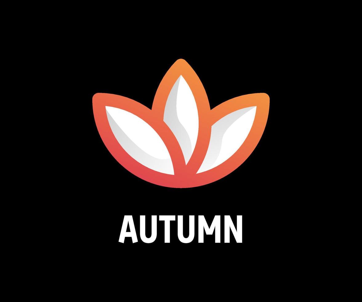 design del logo del concetto autunnale, fiore e foglia vettore