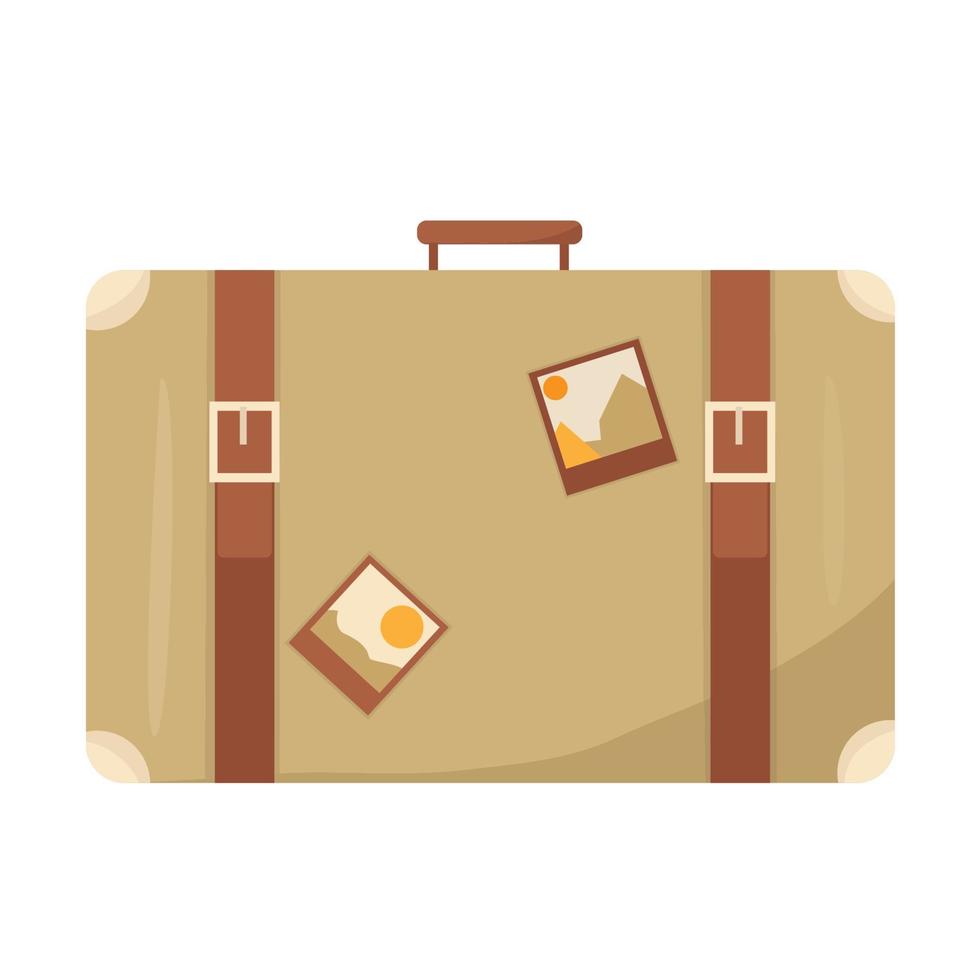 valigia da viaggio in stile piatto isolata su sfondo bianco vettore