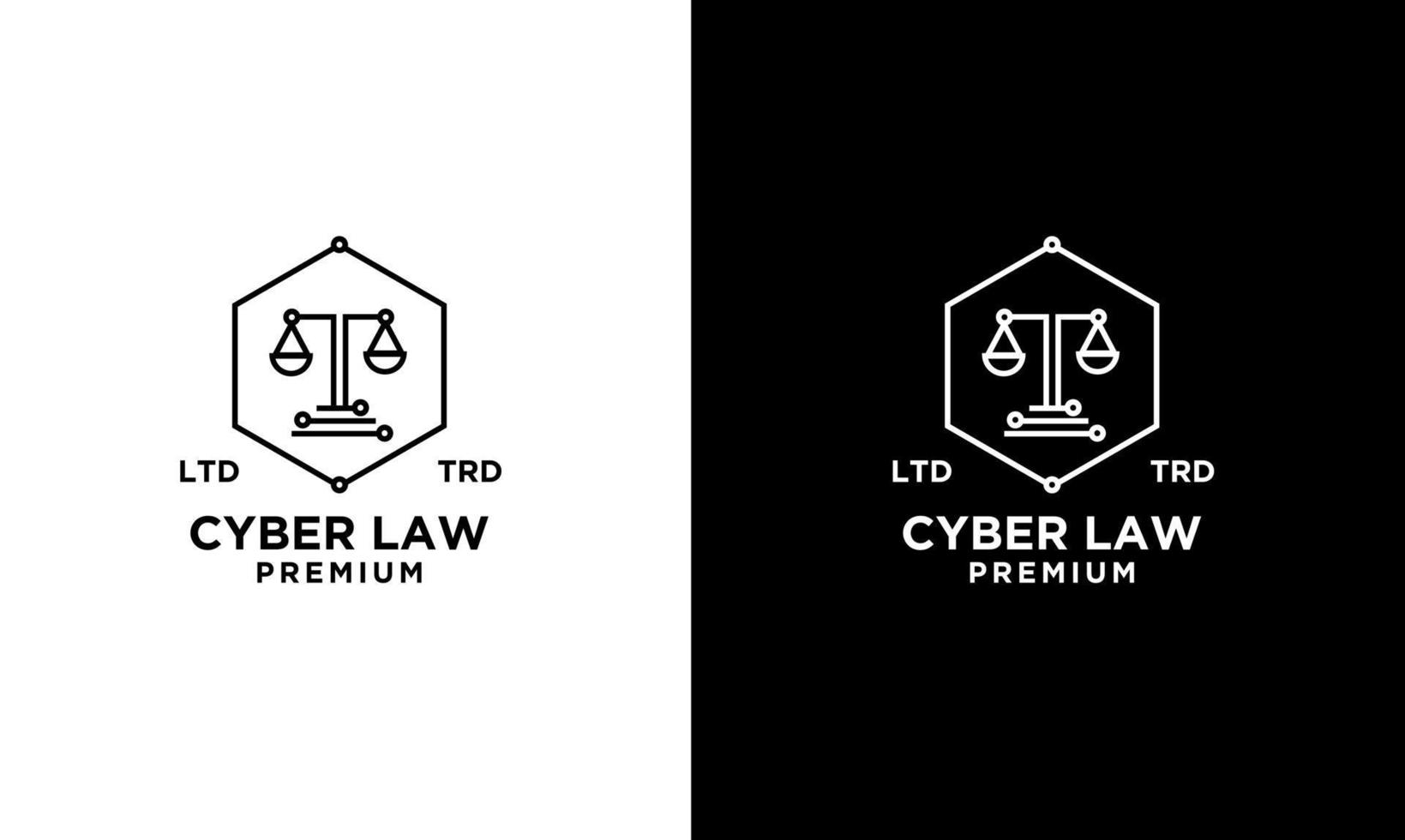 logo premium della giustizia informatica vettore