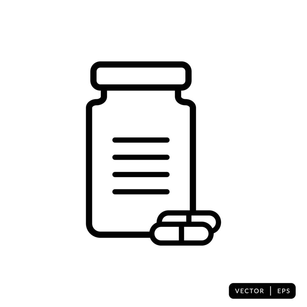 vettore icona bottiglia medica - segno o simbolo