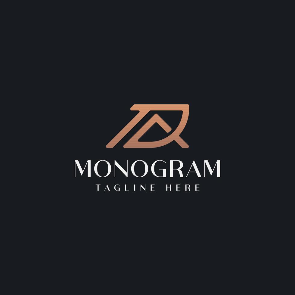 modello di logo monogramma iniziale da ad da. logo dell'icona della lettera iniziale vettore