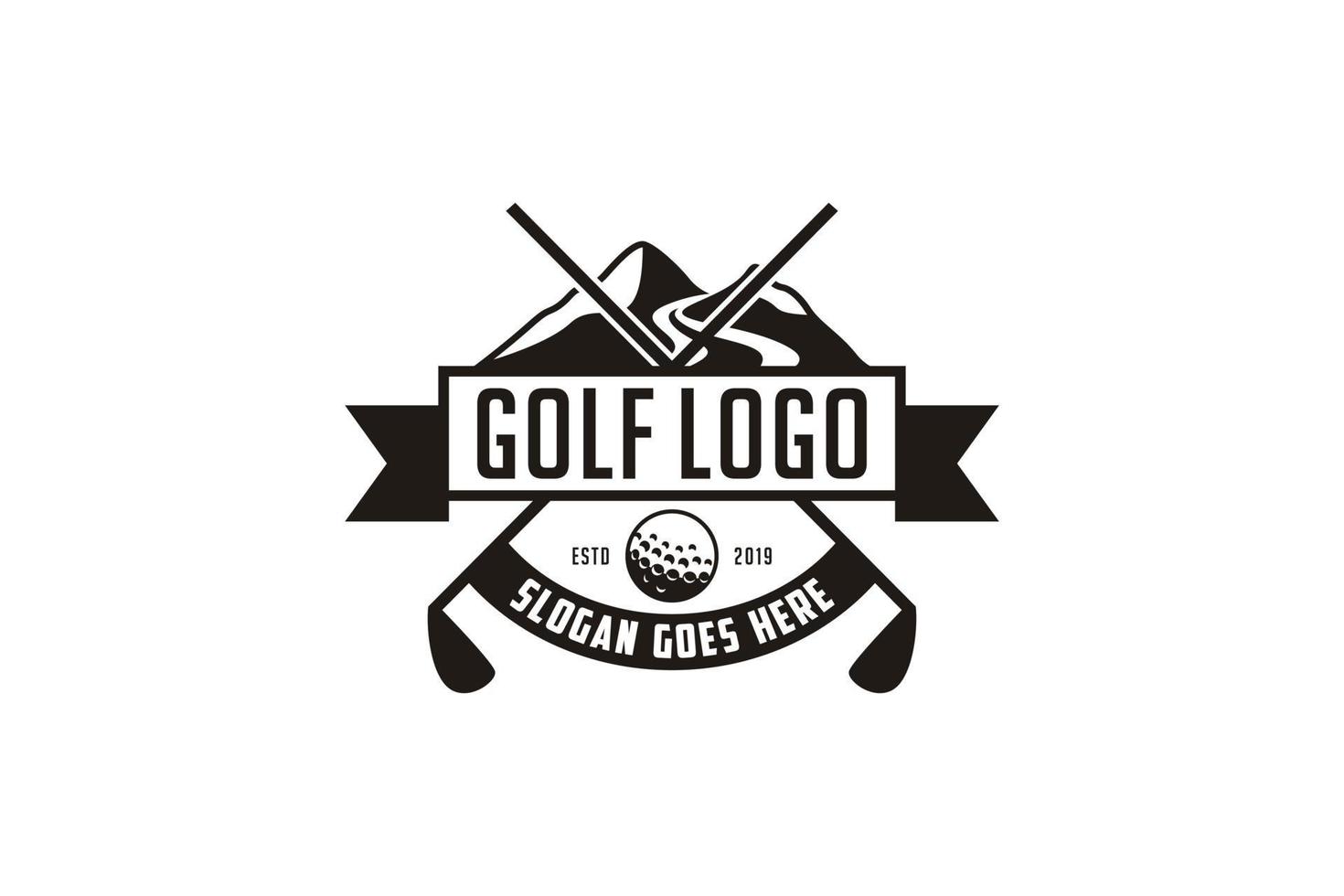 logo del golf. illustrazione vettoriale di design del logo del torneo di golf