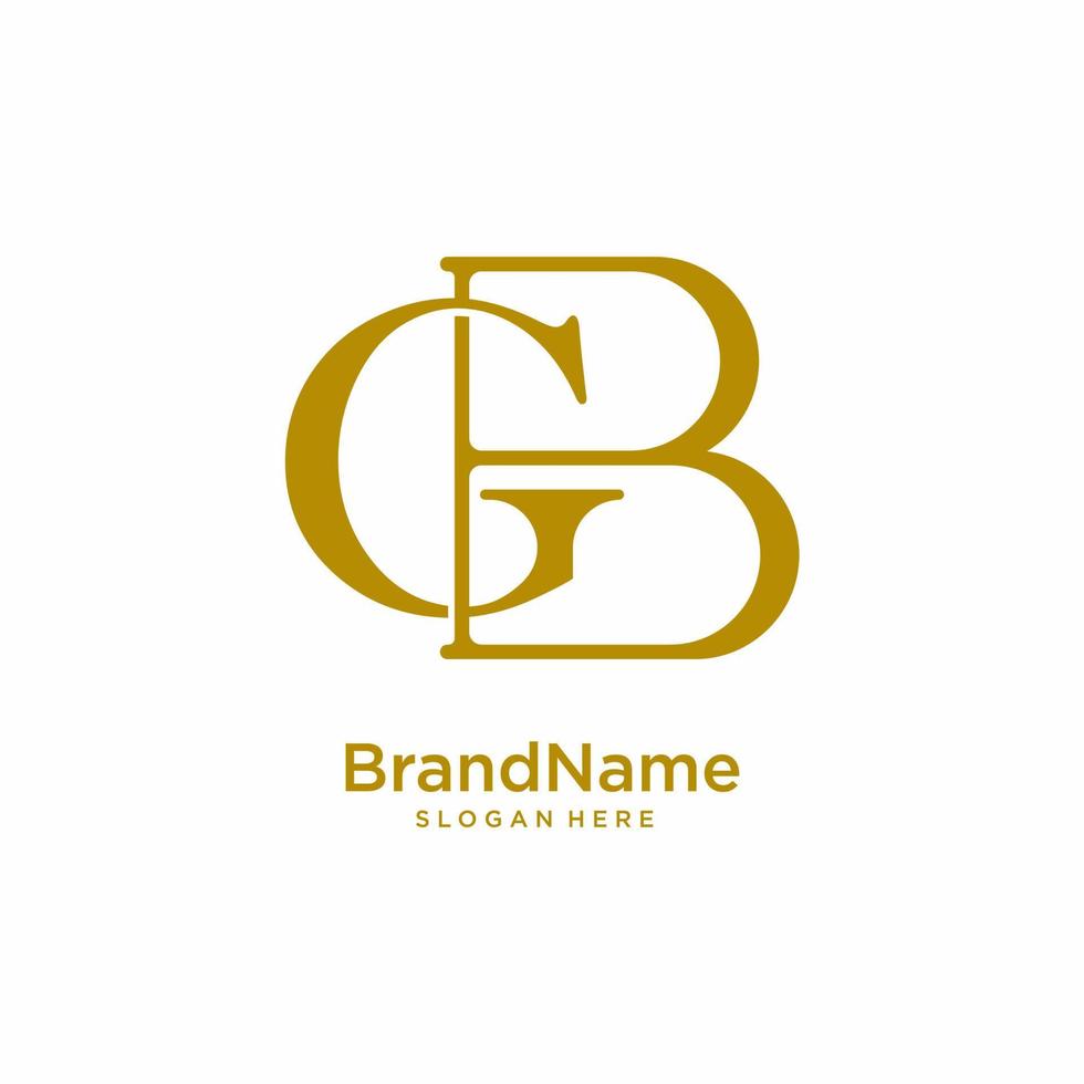 ispirazione per il design del logo monogramma bg gb vettore