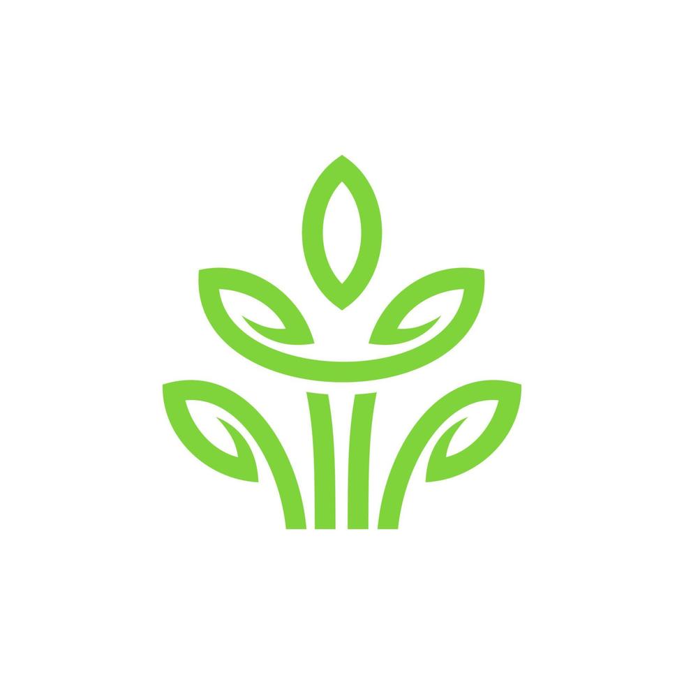 disegno dell'icona del logo del fiore della foglia dell'albero verde astratto vettore
