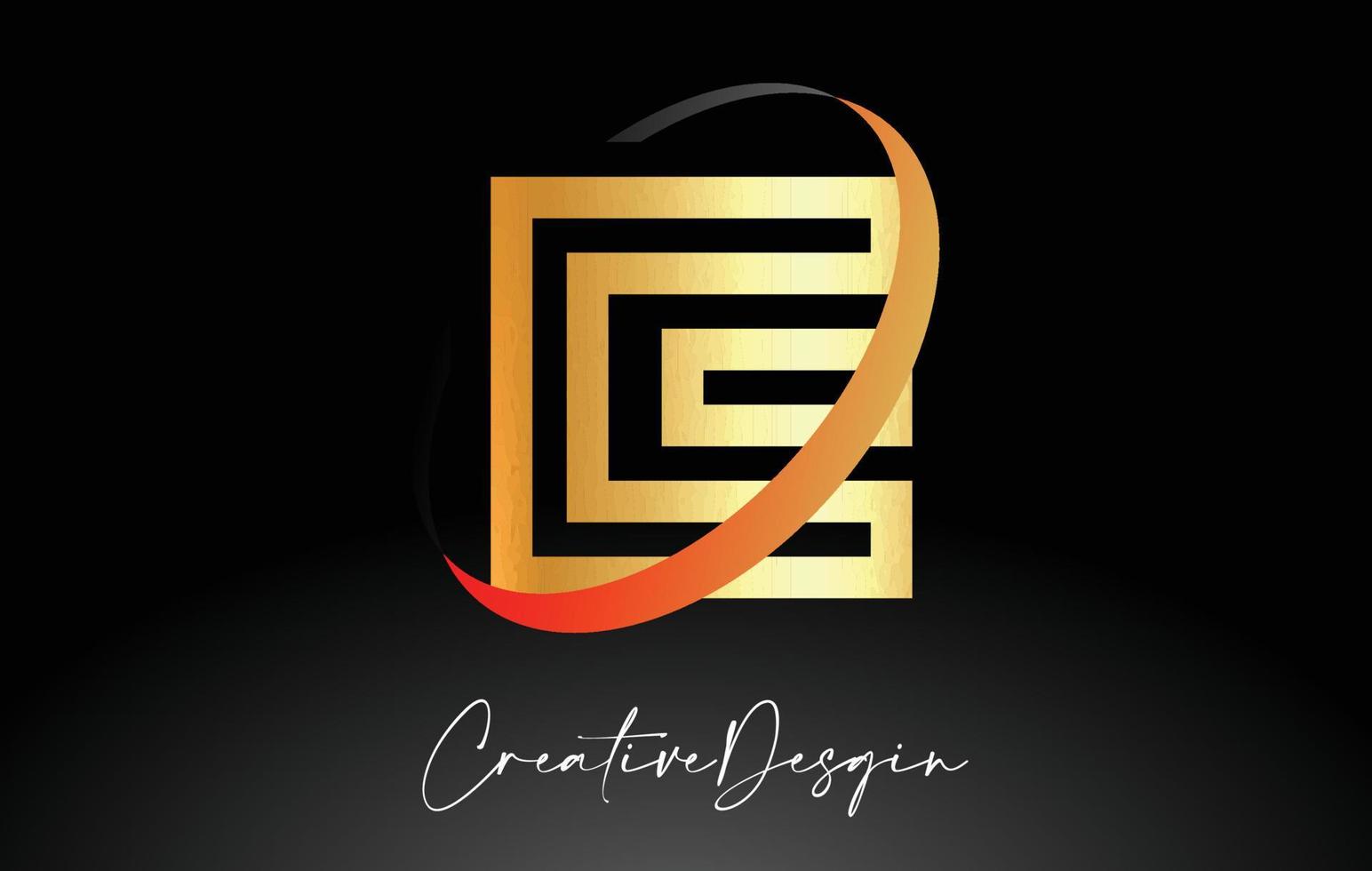 contorno lettera e logo design in nero e colori dorati icona vettore
