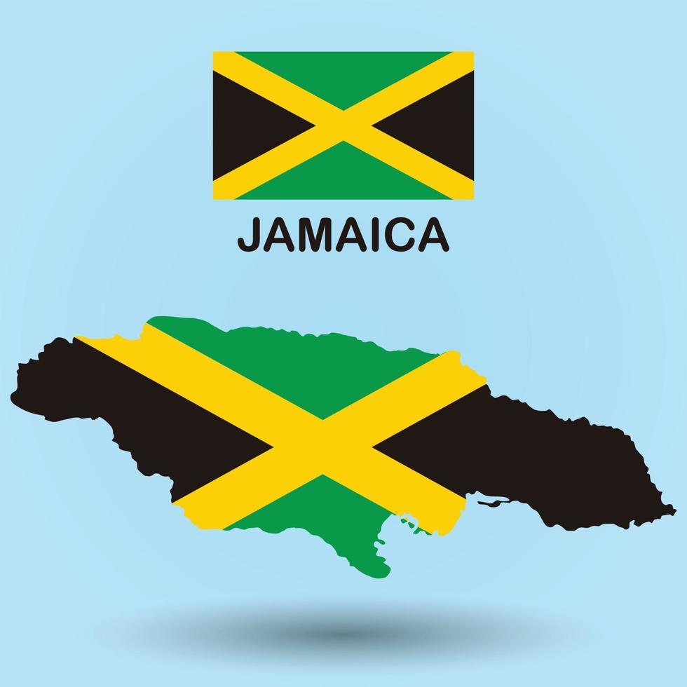 Giamaica mappa e bandiera sullo sfondo vettore