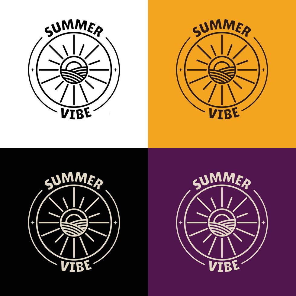 distintivo dell'etichetta dell'icona dell'atmosfera estiva della spiaggia in estate adatto per il tuo progetto a tema estivo o badge sulla t-shirt vettore
