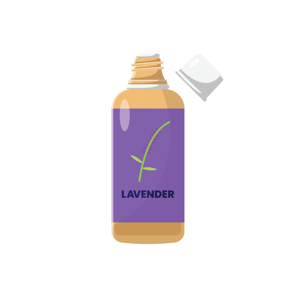 illustrazione piatta di olio di lavanda. elemento di design icona pulita su sfondo bianco isolato vettore