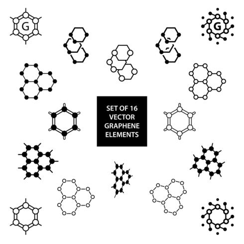 Insieme di elementi di disegno vettoriale grafene