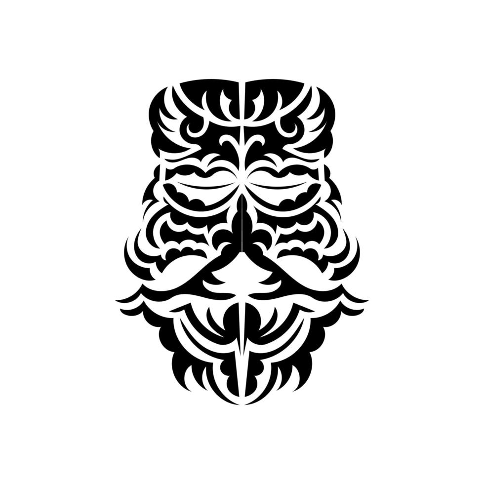 maschera maori. maschere spaventose nell'ornamento locale della Polinesia. isolato. modello di tatuaggio pronto. vettore. vettore