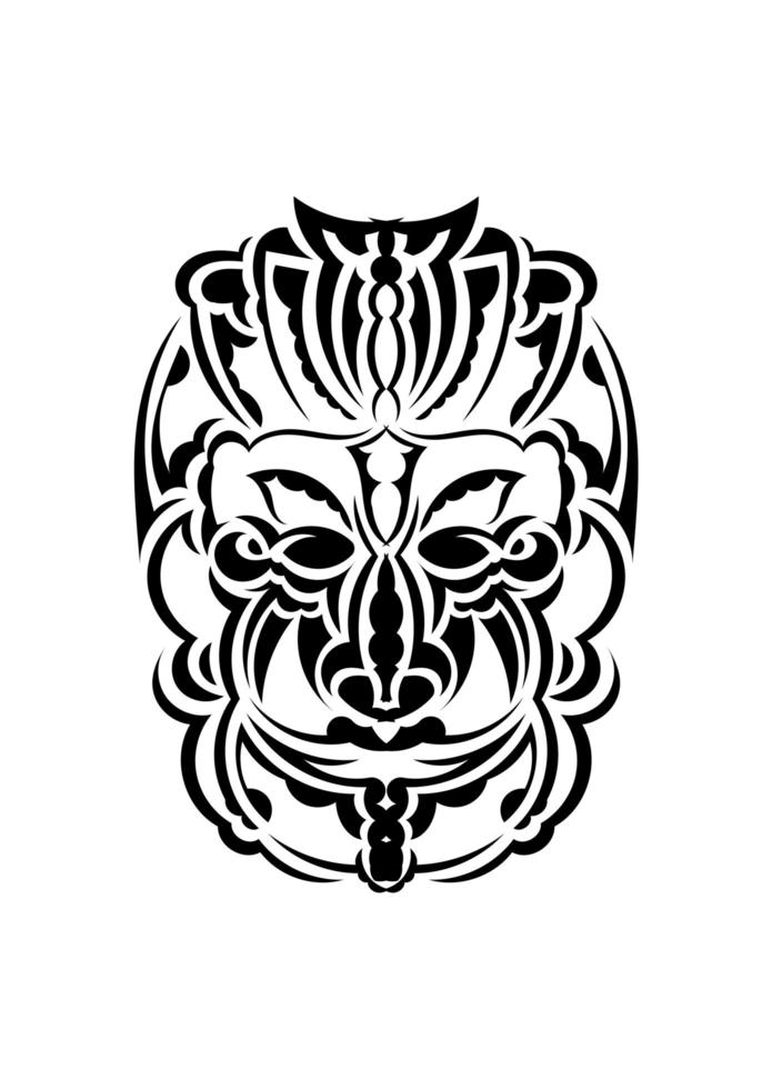 maschera tribale. modelli etnici monocromatici. tatuaggio nero in stile maori. isolato. vettore. vettore