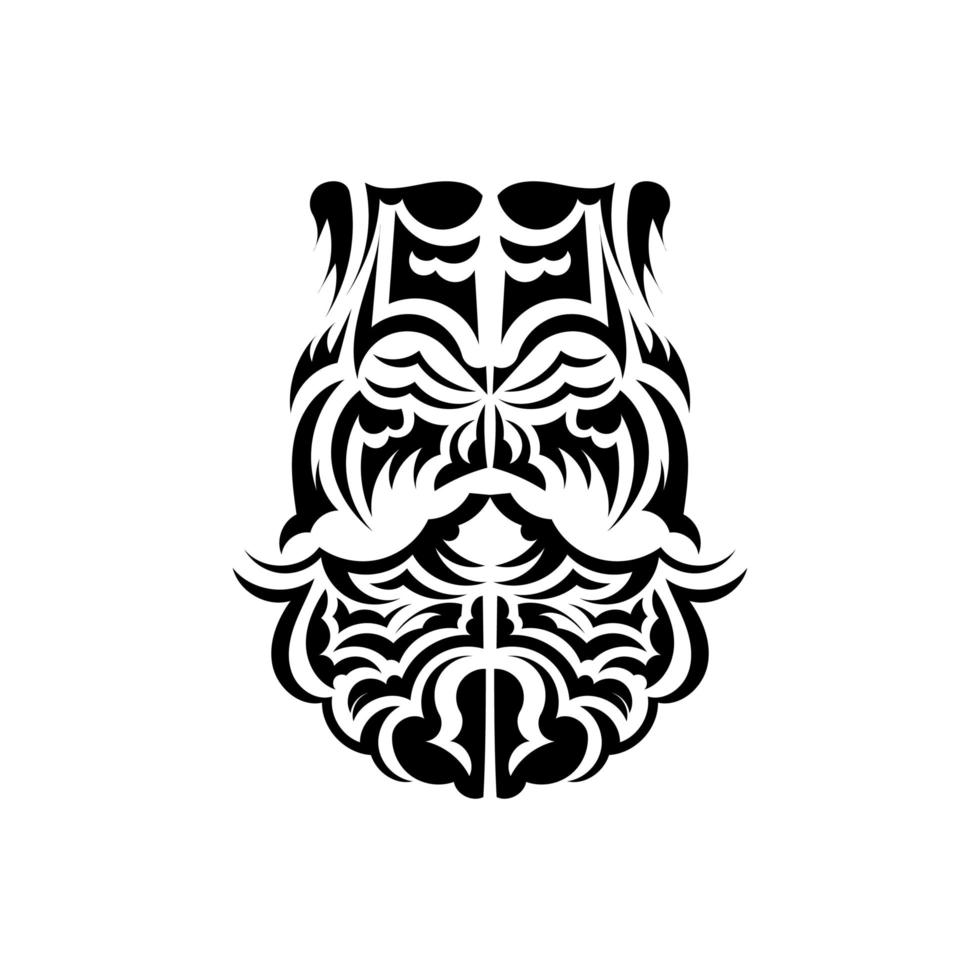 maschera maori. motivo decorativo tradizionale della Polinesia e delle Hawaii. isolato. modello di tatuaggio pronto. vettore. vettore