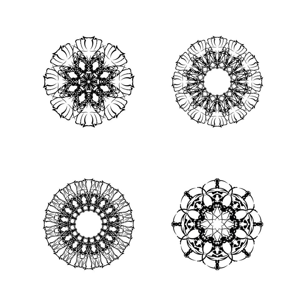set di ornamenti mandala. illustrazione del velo. vettore