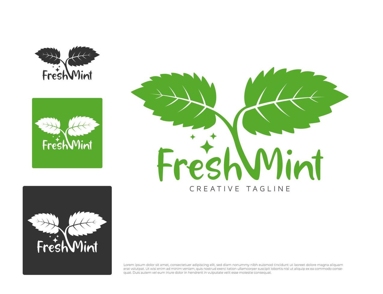 illustrazione di progettazione di logo di foglie di menta vettore