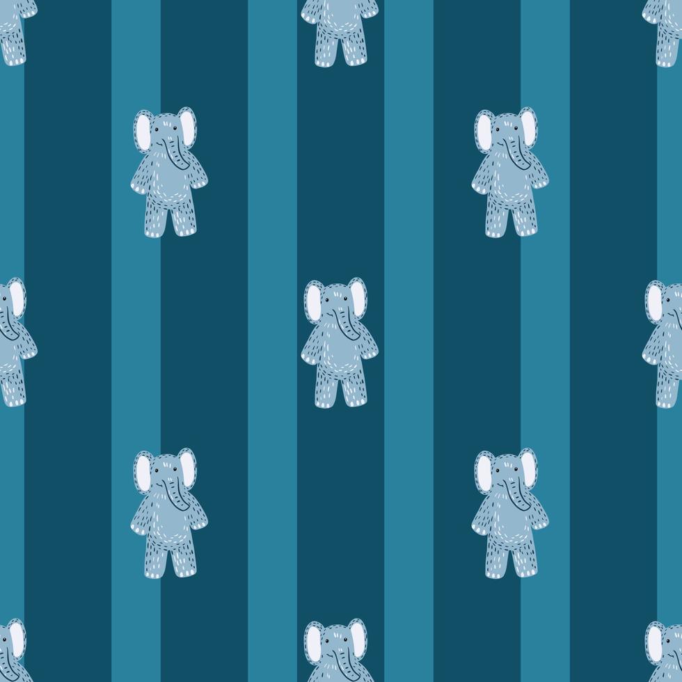 modello senza cuciture del giocattolo dell'elefante carino. divertenti giocattoli per bambini in stile doodle. vettore