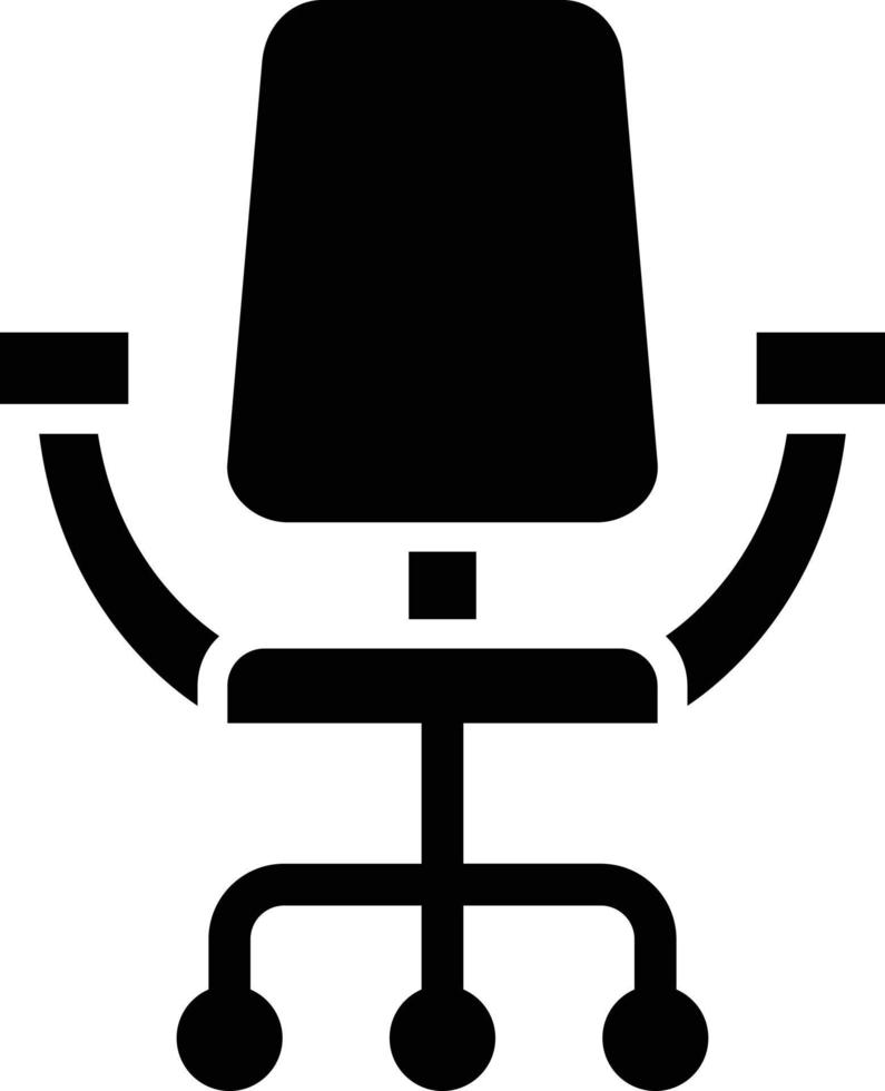 stile icona sedia da ufficio vettore