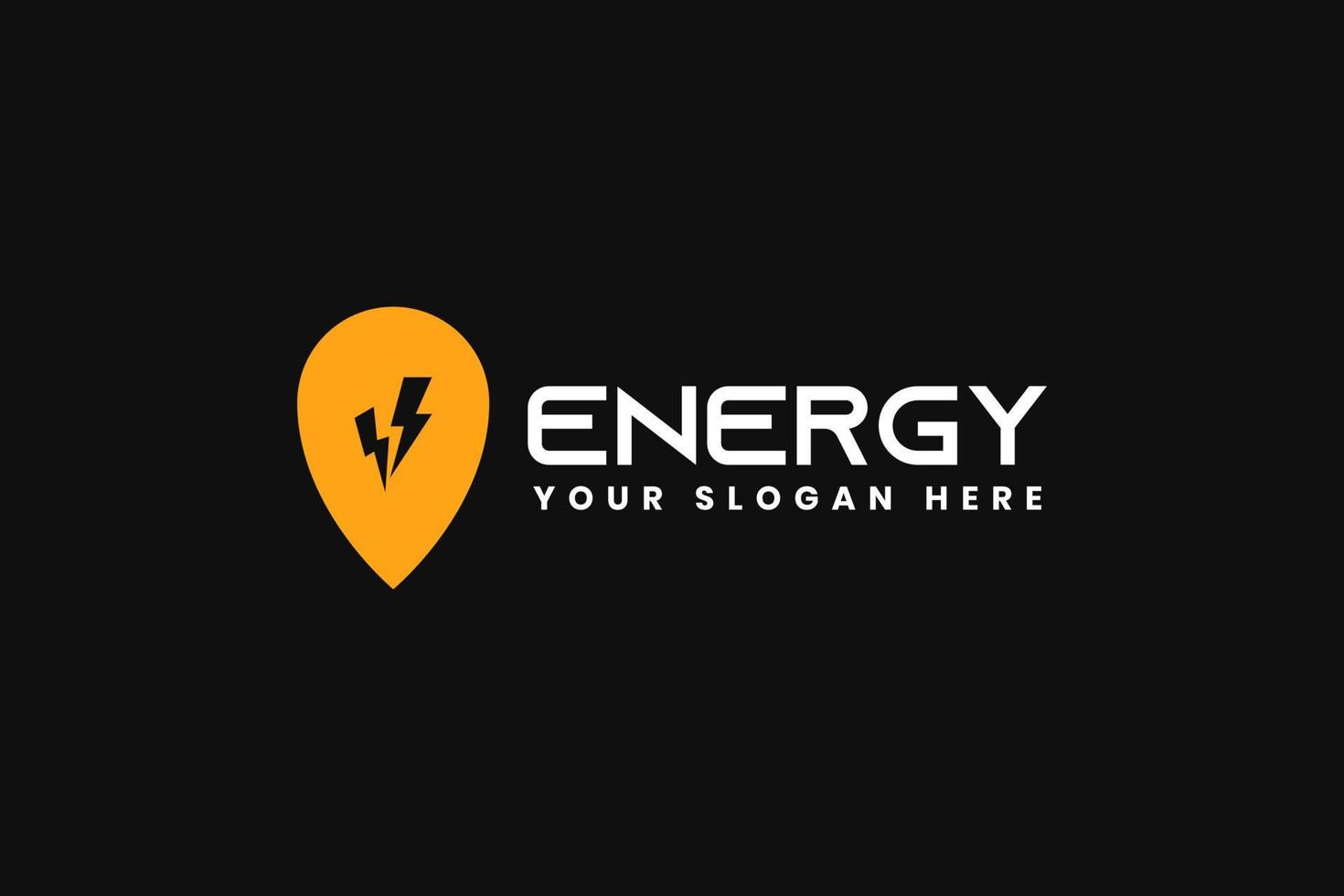 posizione flash fulmine energia logo design vettore