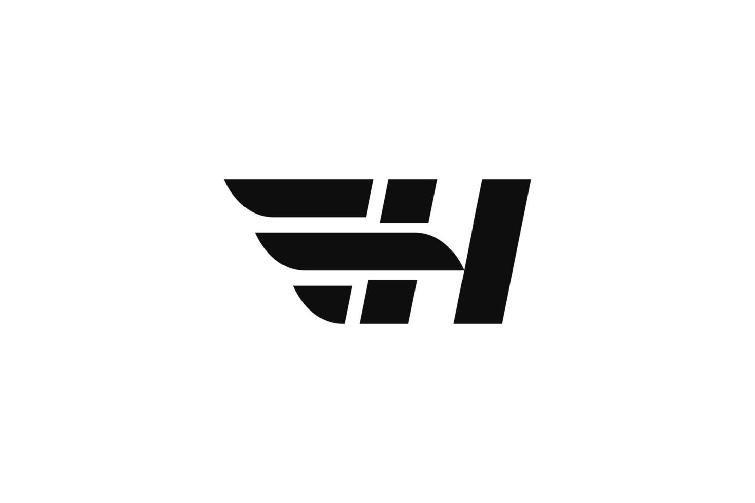 vettore di progettazione del logo dell'ala della lettera iniziale