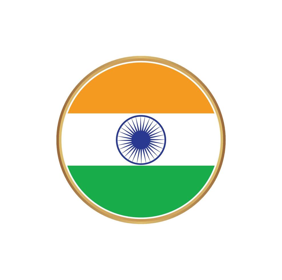 bandiera indiana con cornice dorata vettore