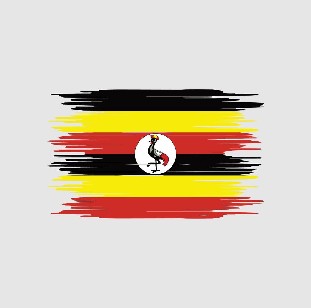 pennellata bandiera uganda. bandiera nazionale vettore