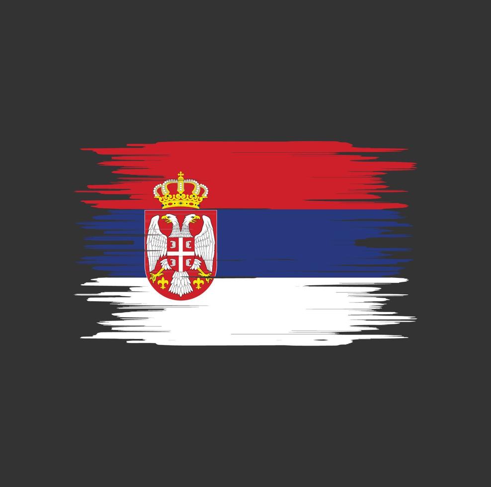 pennellata bandiera serbia. bandiera nazionale vettore