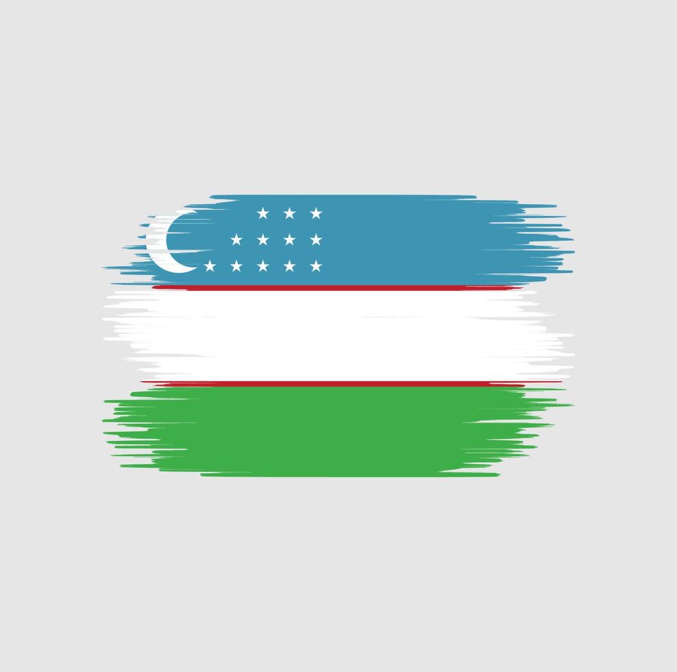 pennellata bandiera uzbekistan. bandiera nazionale vettore