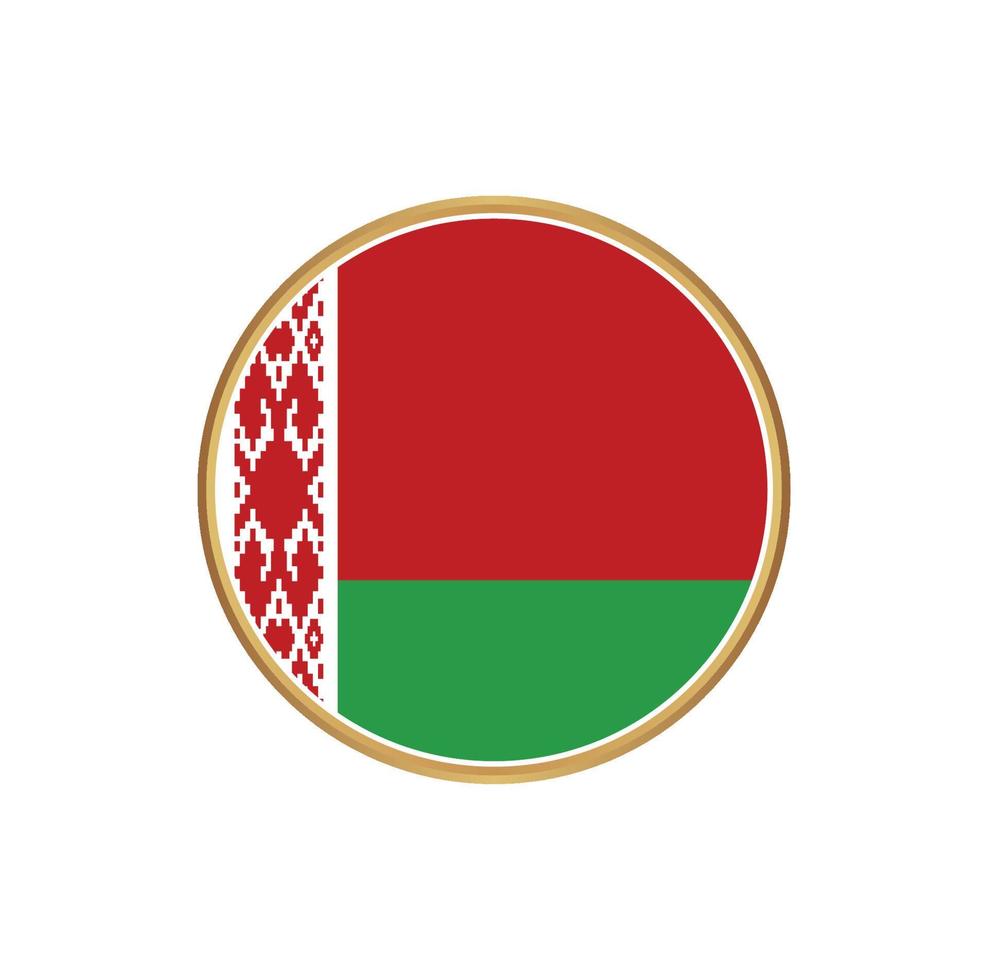 bandiera della bielorussia con cornice dorata vettore