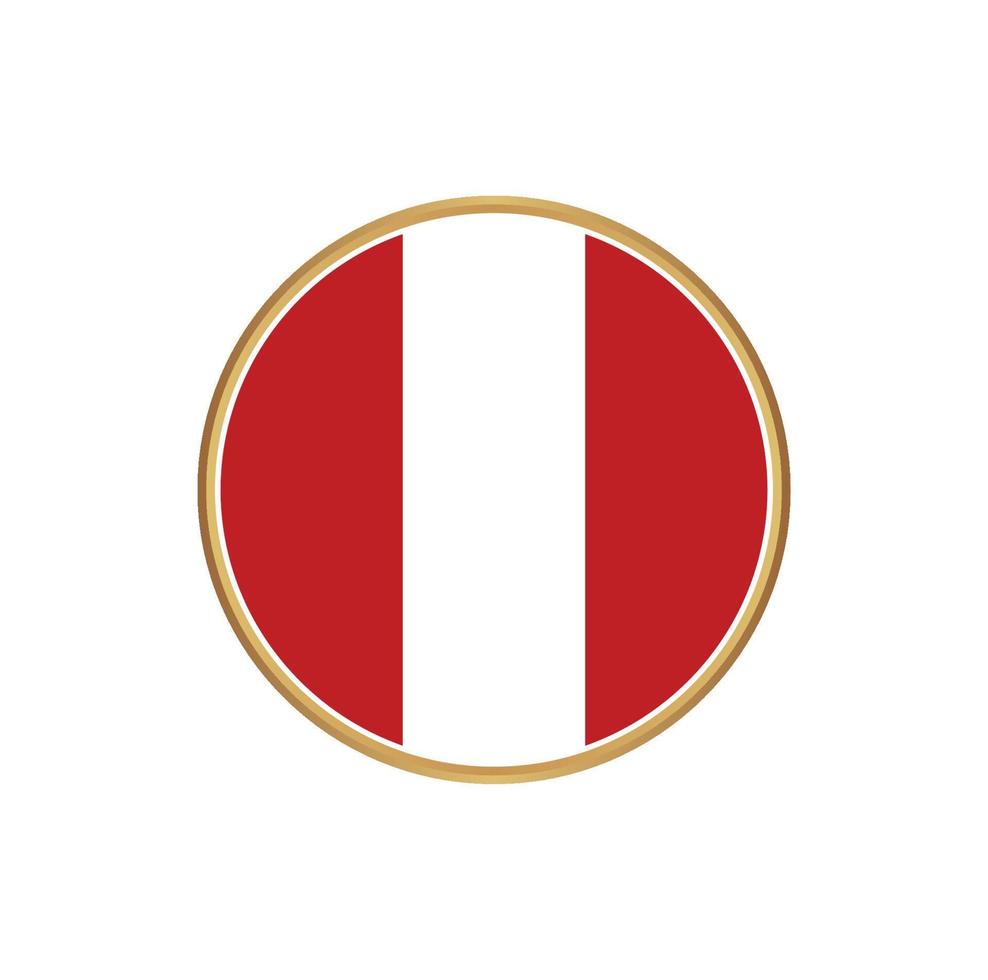bandiera del Perù con cornice dorata vettore