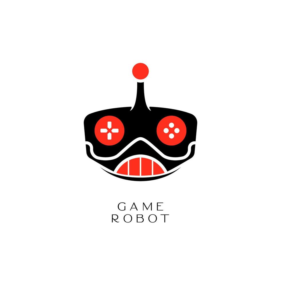 illustrazione vettoriale del design minimalista del logo di gioco del robot. giocatore di logo mascotte robotica. logo di eSport di robot