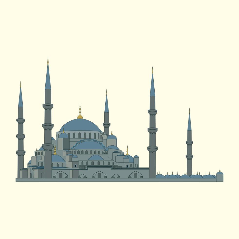 illustrazione vettoriale della moschea blu di Istanbul in Turchia