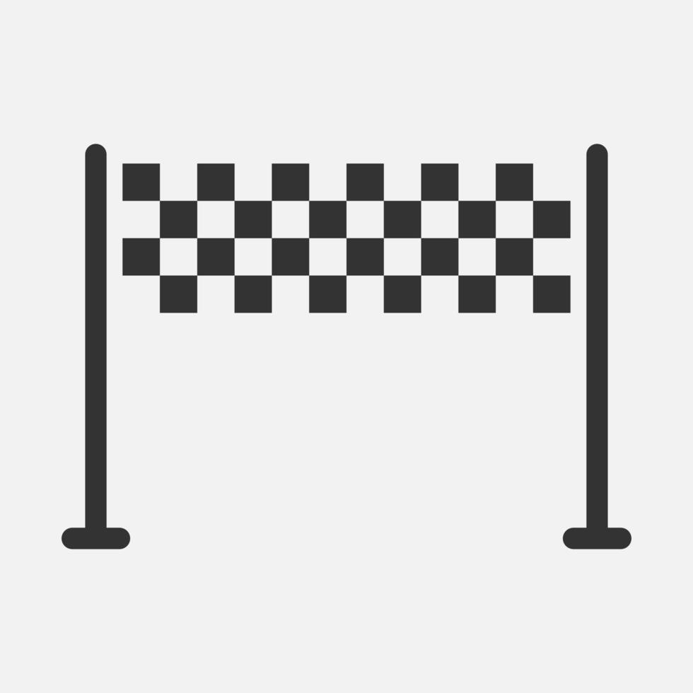 icona del vettore di finitura isolata su sfondo bianco. segno di bandiera da corsa a scacchi