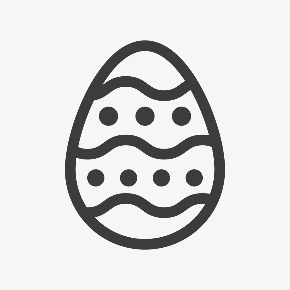 icona di vettore della linea dell'uovo di Pasqua isolata su priorità bassa bianca