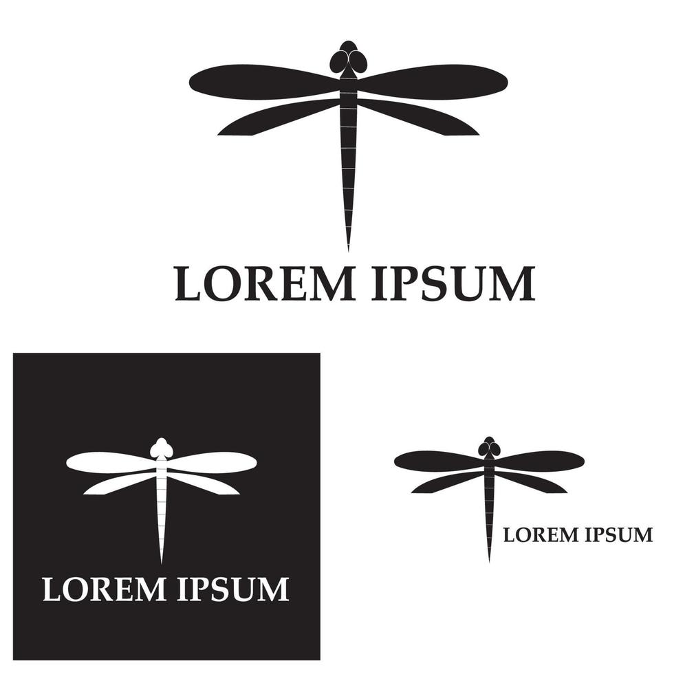 vettore del modello di disegno dell'icona dell'illustrazione della libellula