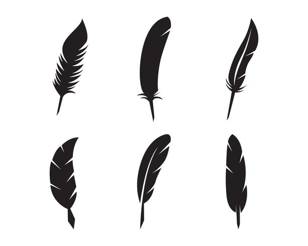 Feather penna scrivere segno logo modello app vettore