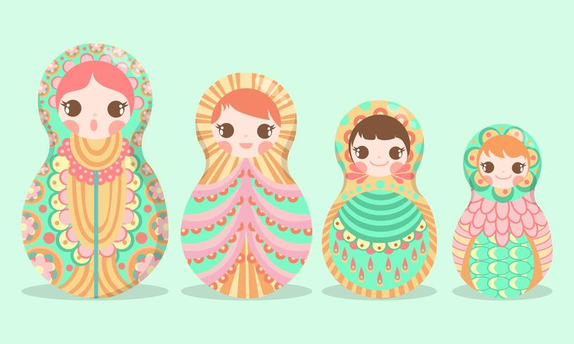 Russo russo di Matryoshka della bambola di arte - illustrazione di vettore -