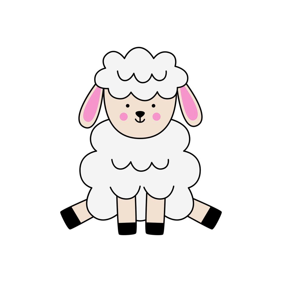 immagine vettoriale di carino agnello pasquale seduto.