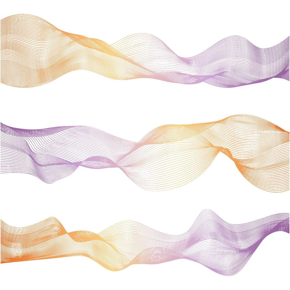 impostare linee d'onda dinamiche luminose. sfondo astratto. modello multicolore vettoriale per il design.
