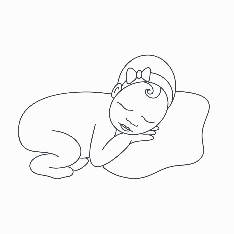 scarabocchio del bambino che dorme vettore